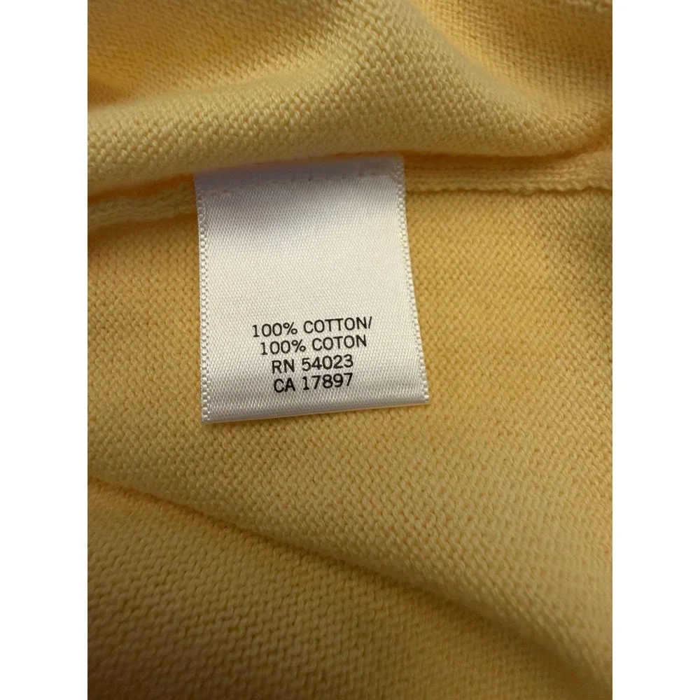 Banana Republic Yellow Knit V-Neck Pullover Sweater Mens L Solid Long Sleeve